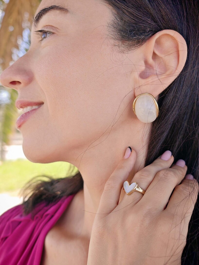 Glassy stainless steel earrings