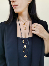 Balloon monogram chain necklace