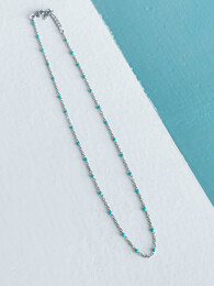 Rosario silver & turquoise necklace