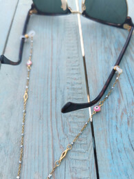 Silver steel glasses chain