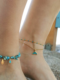 Turquoise mermaid anklet