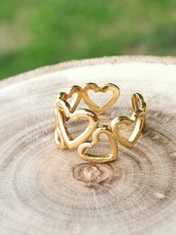 Hearts stainless steel ring