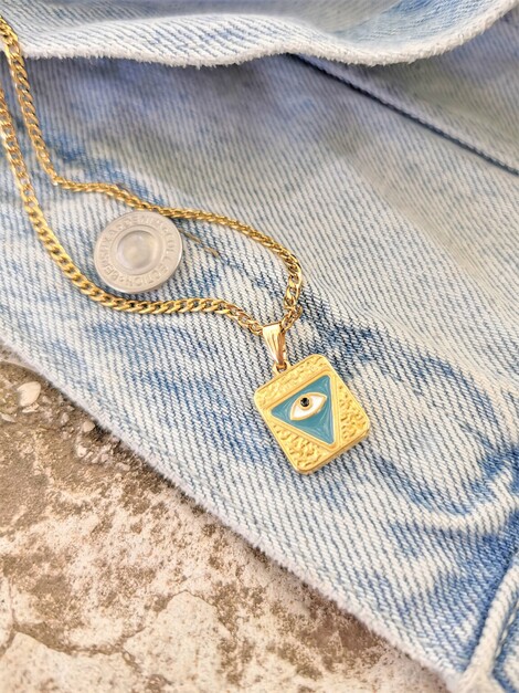 Square eye necklace