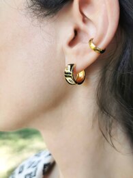 Black Leaves stainless steel hoops