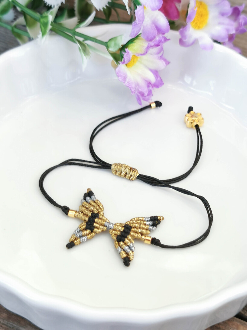 Butterfly macrame bracelet
