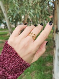 Hearts stainless steel ring