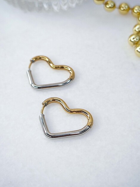 Heart stainless steel hoops