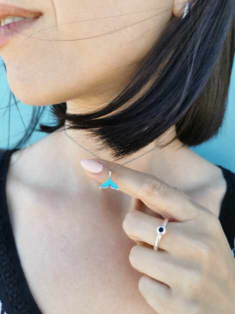 Blue mermaid necklace