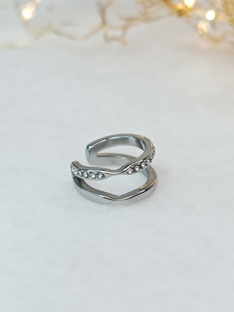 Sparkle silver ear cuff