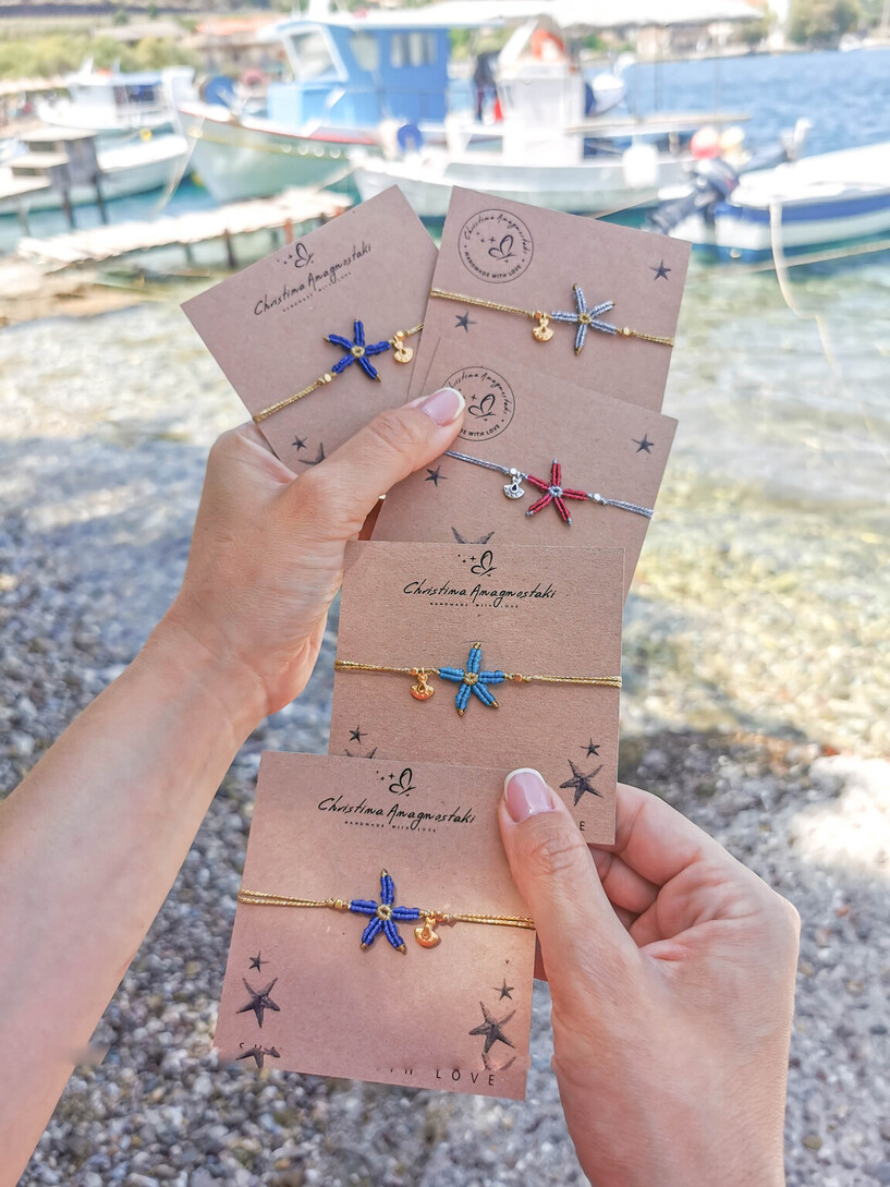 Starfish macrame bracelet