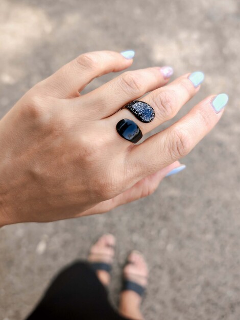 Noche stainless steel ring