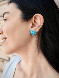 Blue love stainless steel earrings