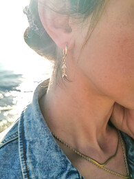 Zirgon fishbone earrings