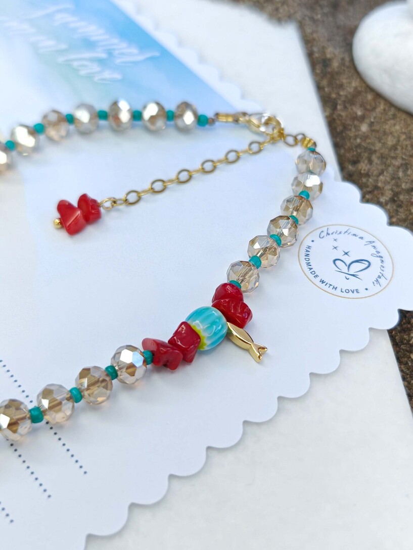 White mermaid anklet 