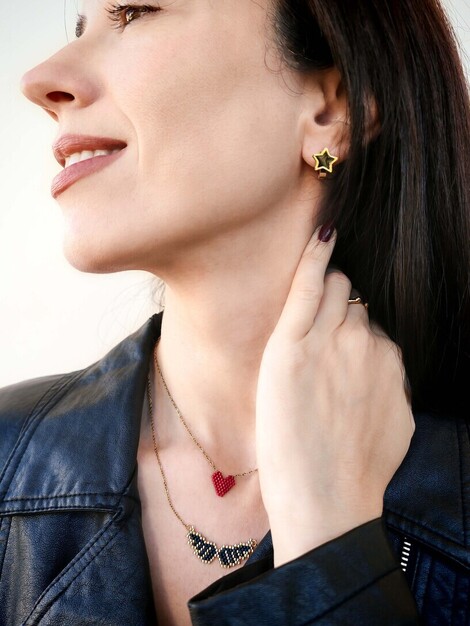 Black Stars stainless steel hoops