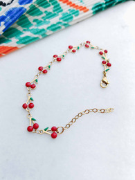 Cherries stainless steel bracelet