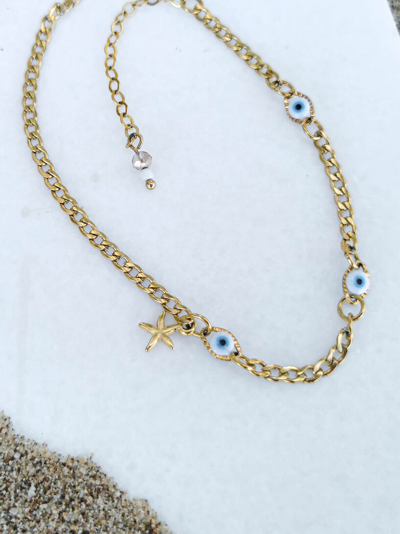 Amorgos stainless steel anklet