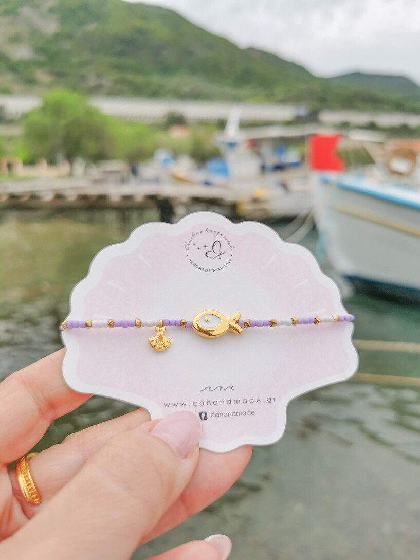 Purple fish bracelet