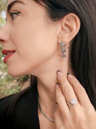 Alien stailness steel earrings