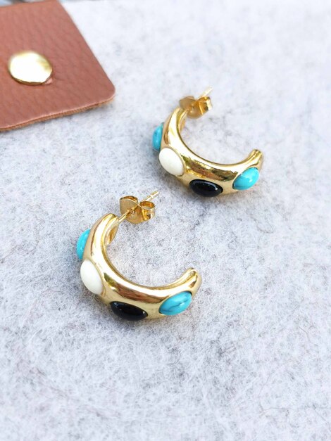 Pebbles stainless steel earrings