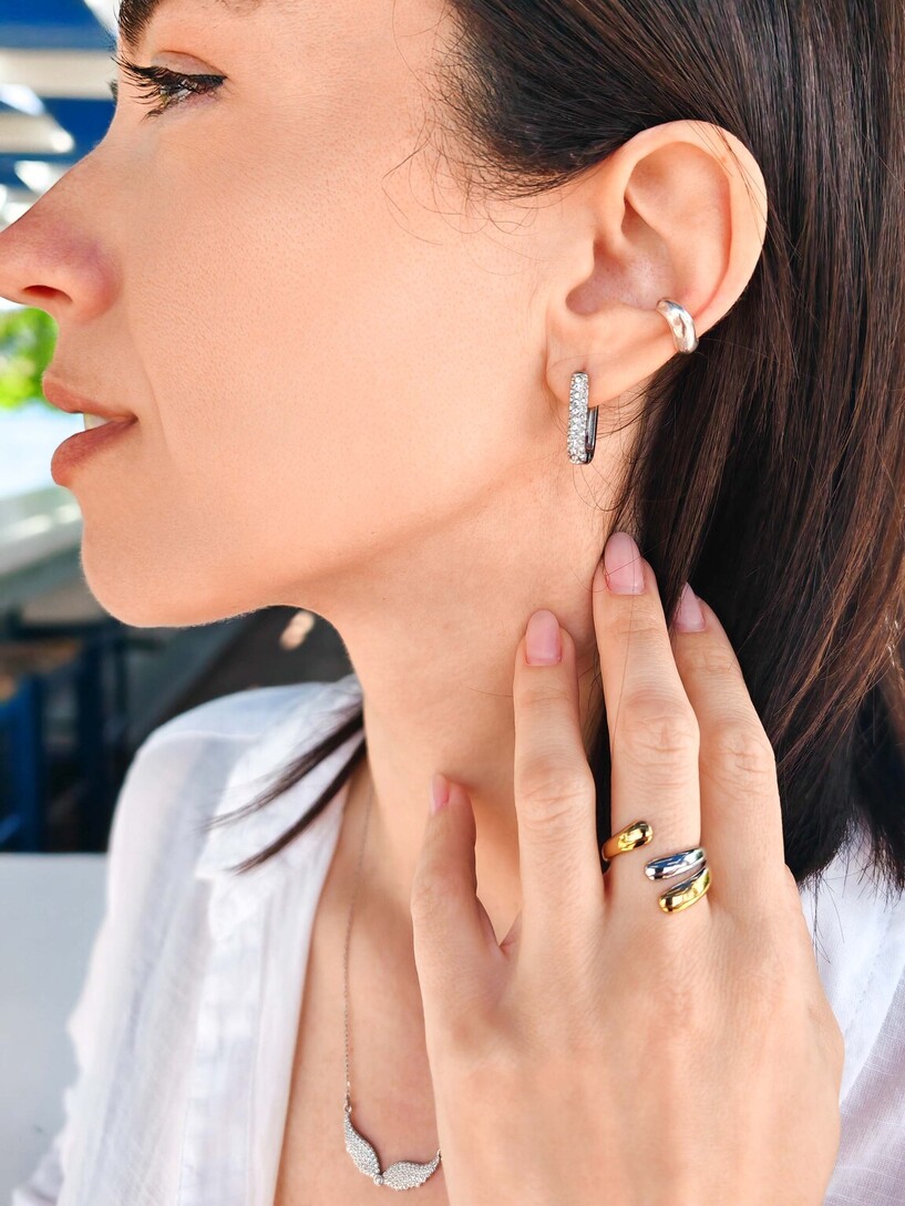 Square shinny earrings 