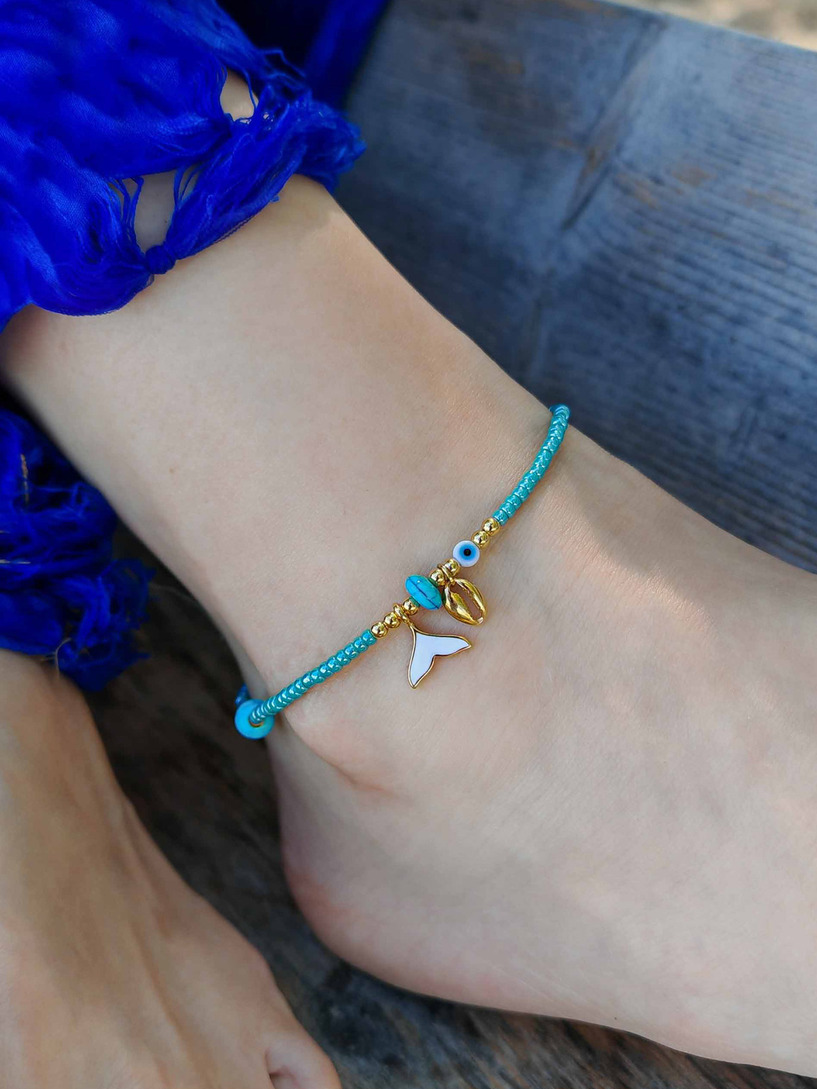 White mermaid anklet