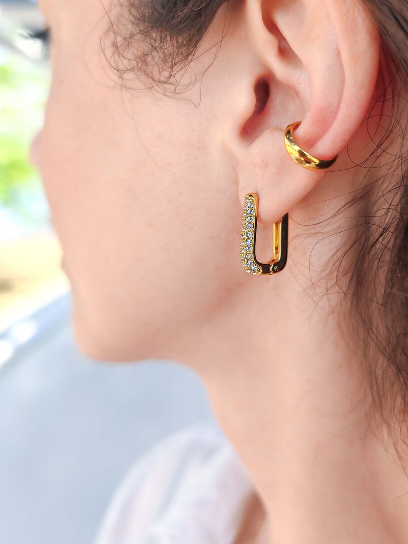 Square shinny earrings 