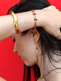 Cherries stainless steel bracelet