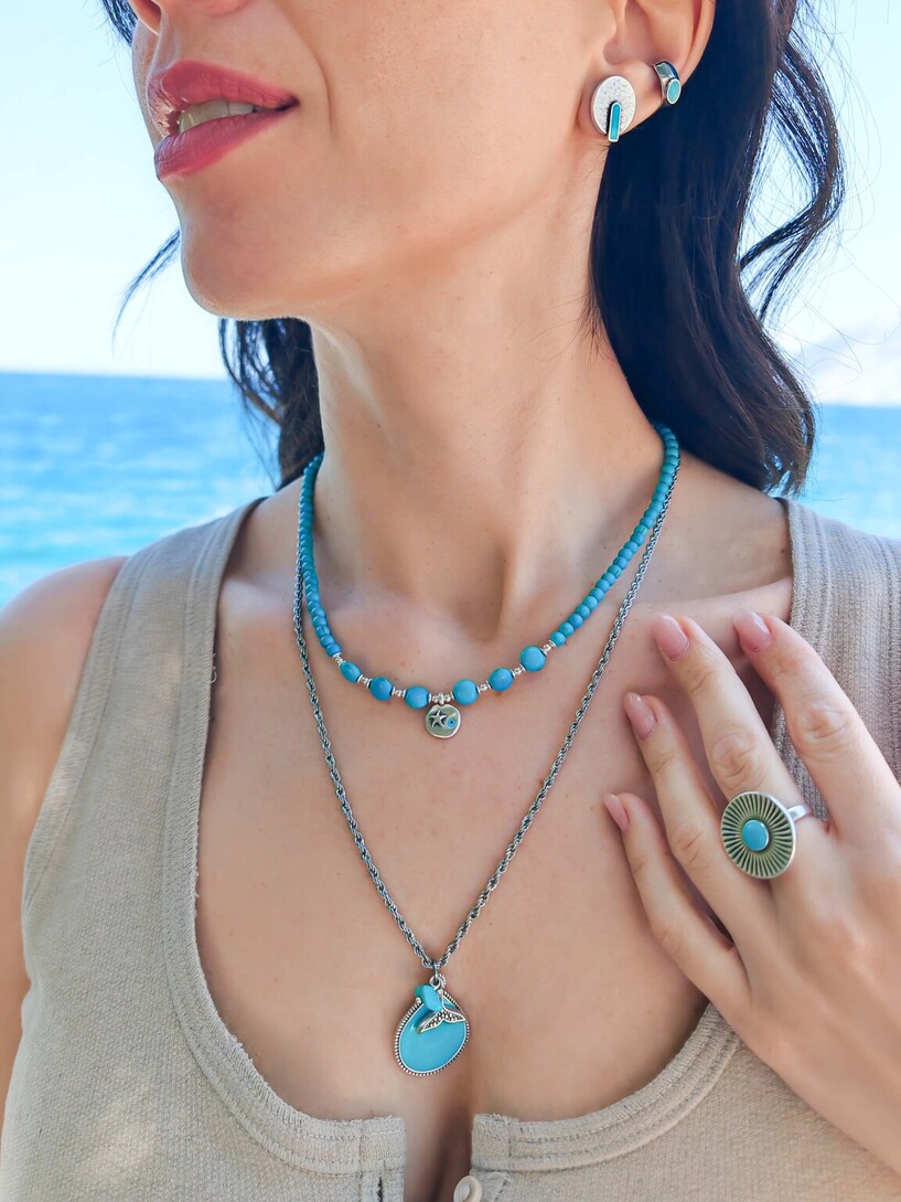 Blue lake necklace