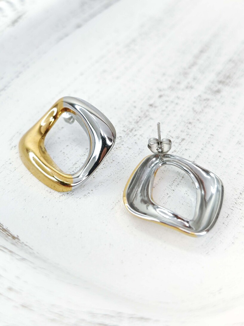 Duet stainless steel earrings
