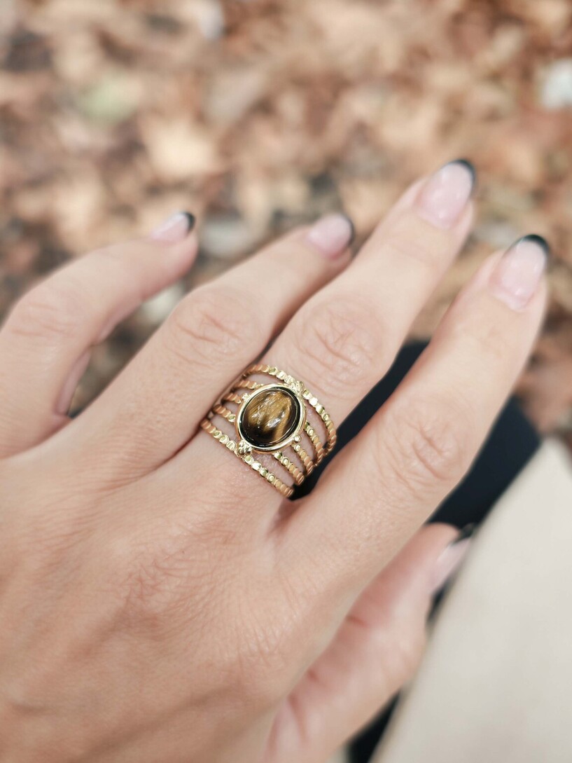 Tiger stainless steel ring