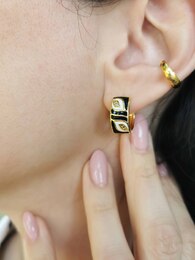 Black Leaves stainless steel hoops
