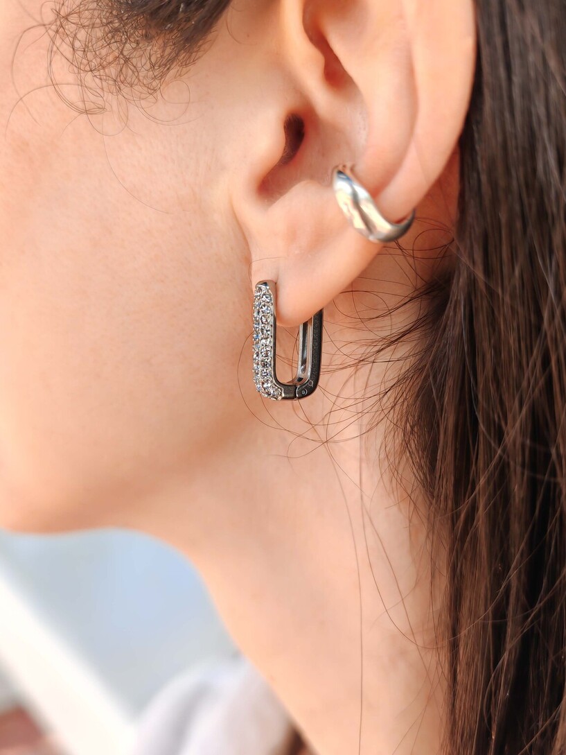 Square shinny earrings 