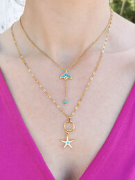 Starfish round necklace