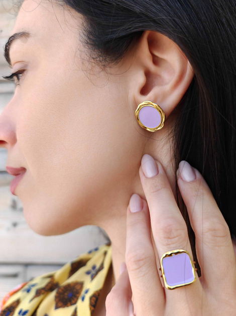 Violet stainless steel ring