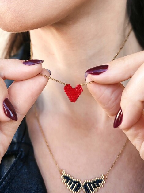 Heart miyuki necklace