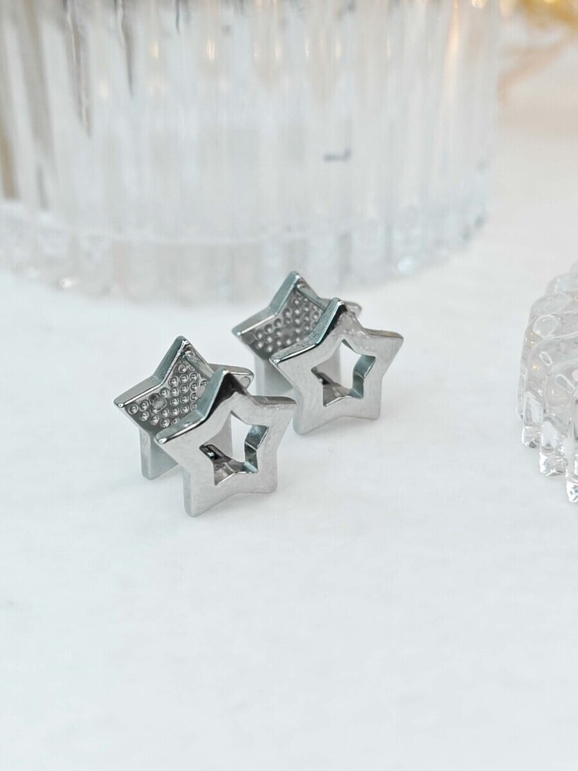 Shinny stars stainless steel hoops
