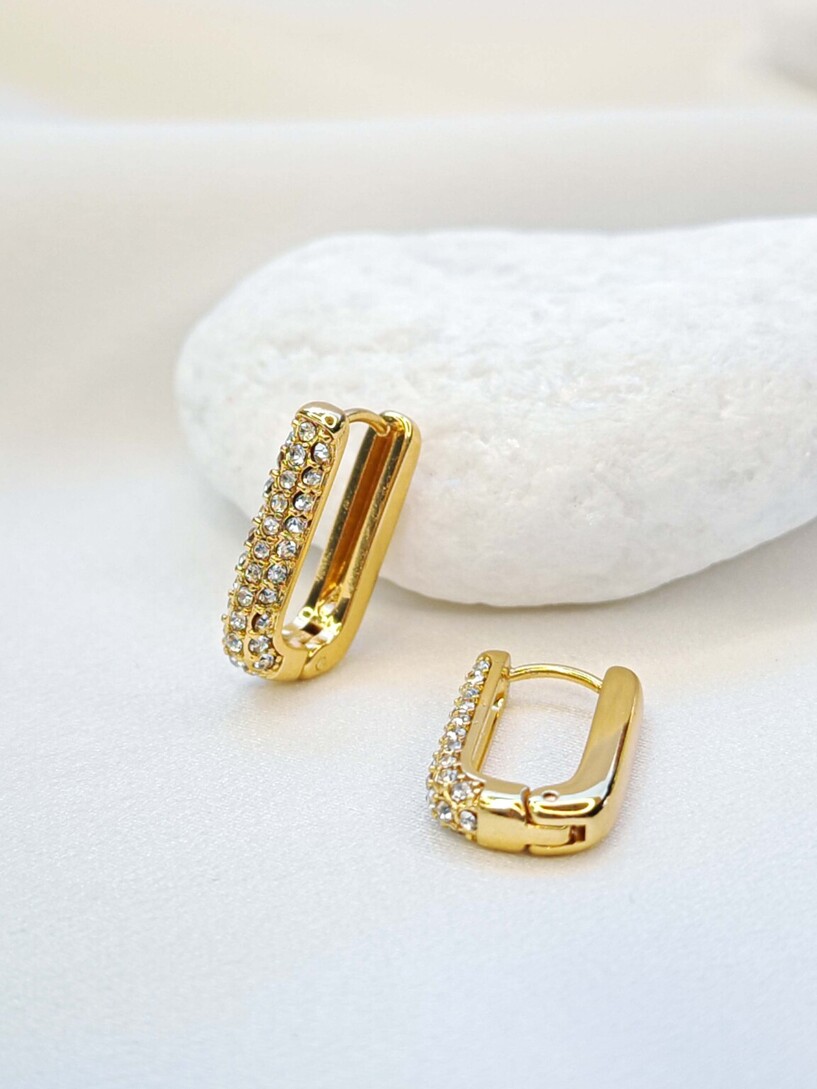 Square shinny earrings 