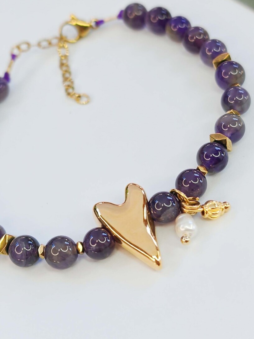 Amethyst love bracelet 