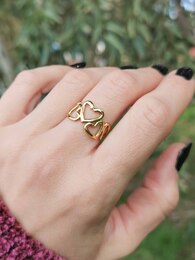 Hearts stainless steel ring