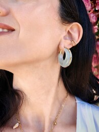 Aqua stainless steel earrings