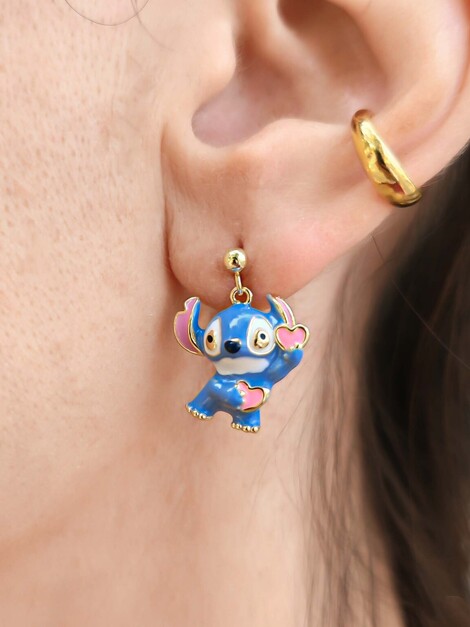 Blue love stainless steel earrings