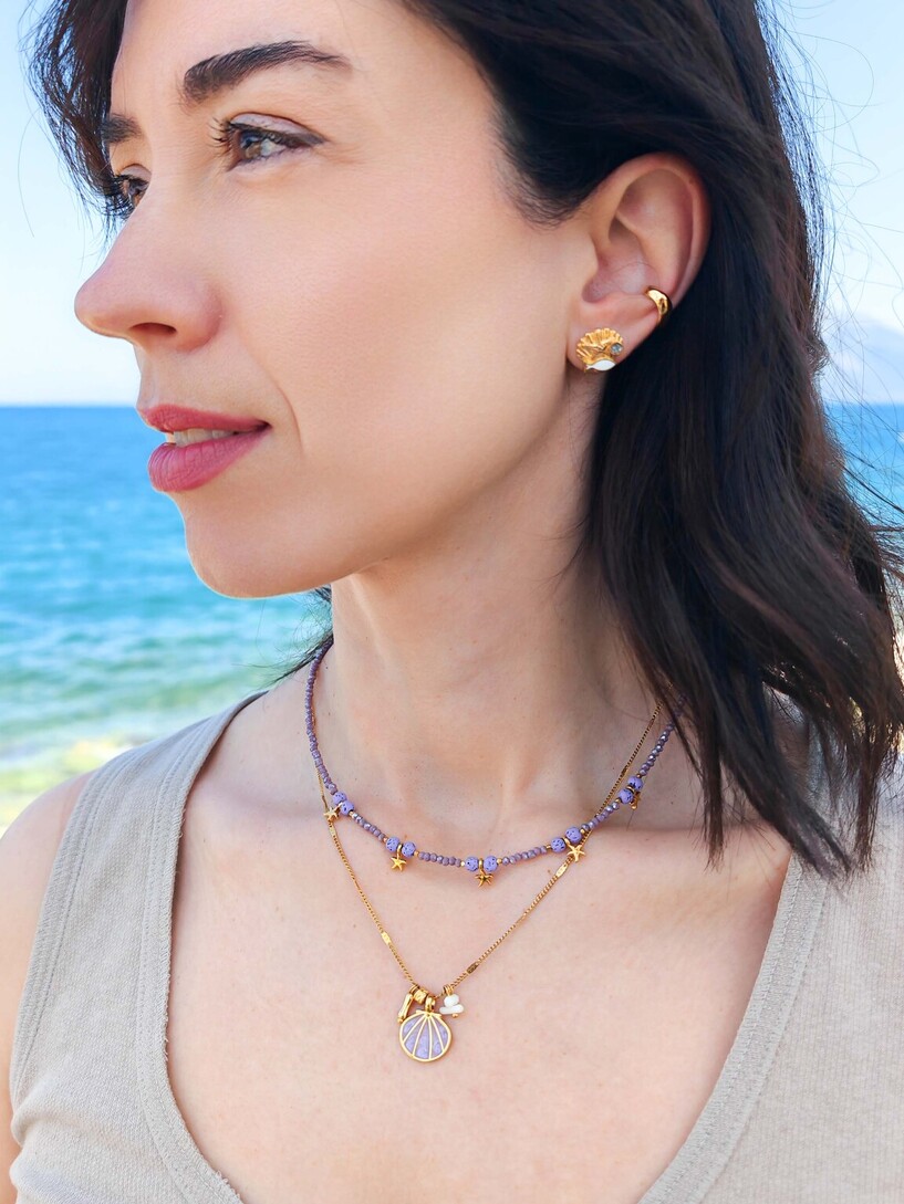 Purple shell necklace