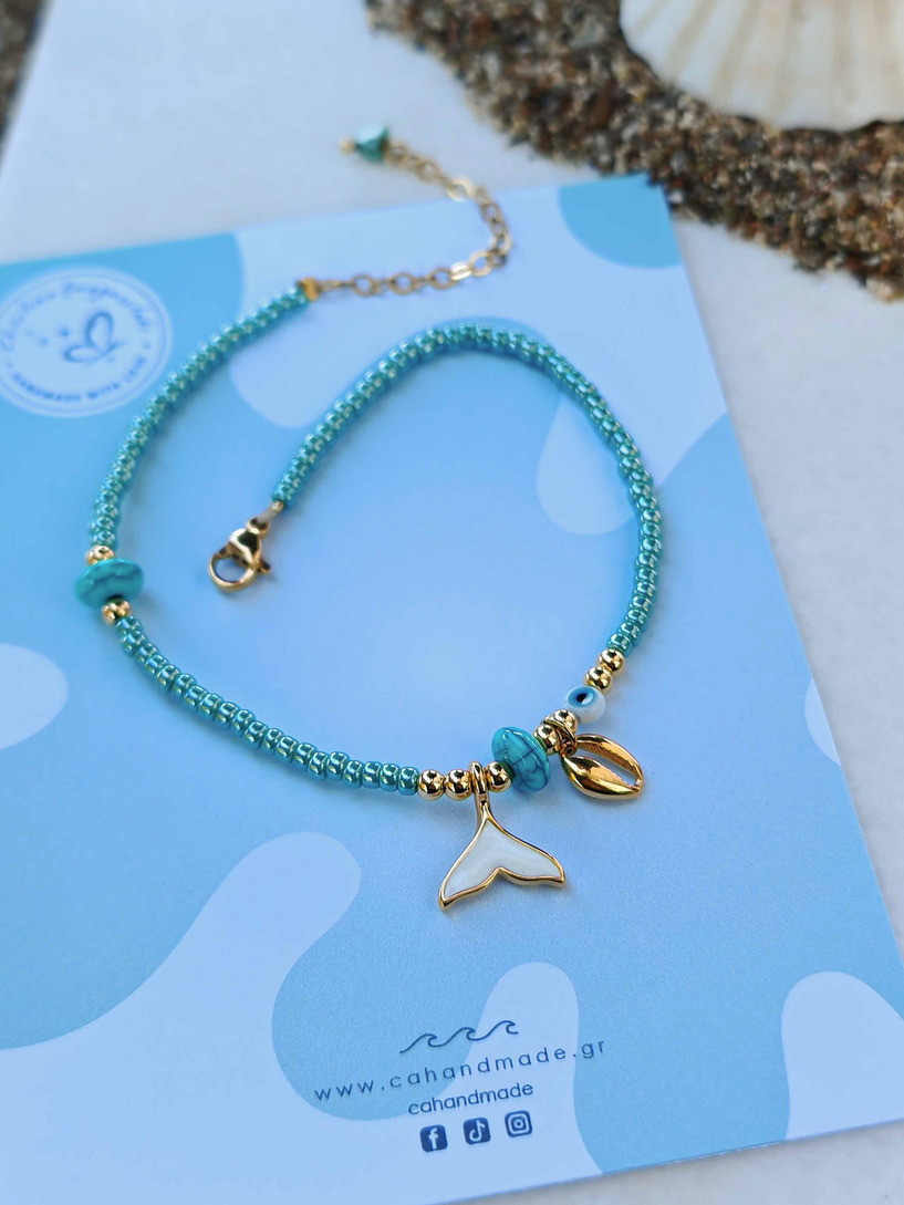 White mermaid anklet
