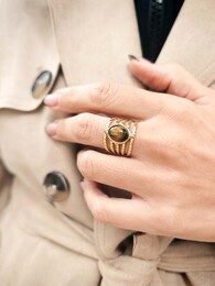 Tiger stainless steel ring