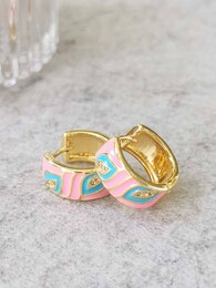 Pink Leaves stainless steel hoops