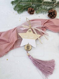 Sleepy pink star charm