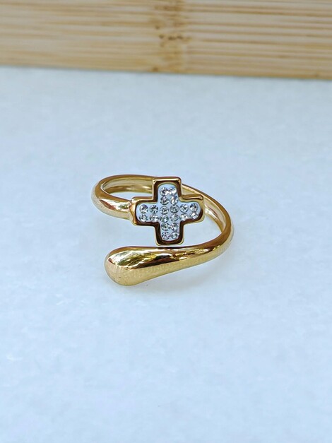 Cross stainless steel ring