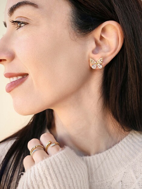 Butterflies stainless steel earrings