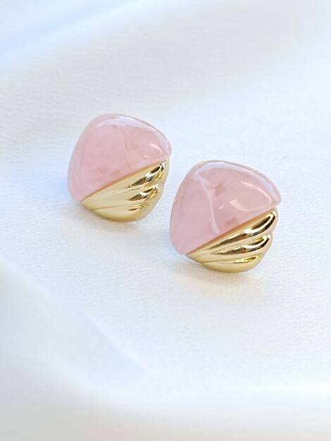 Pink love earrings